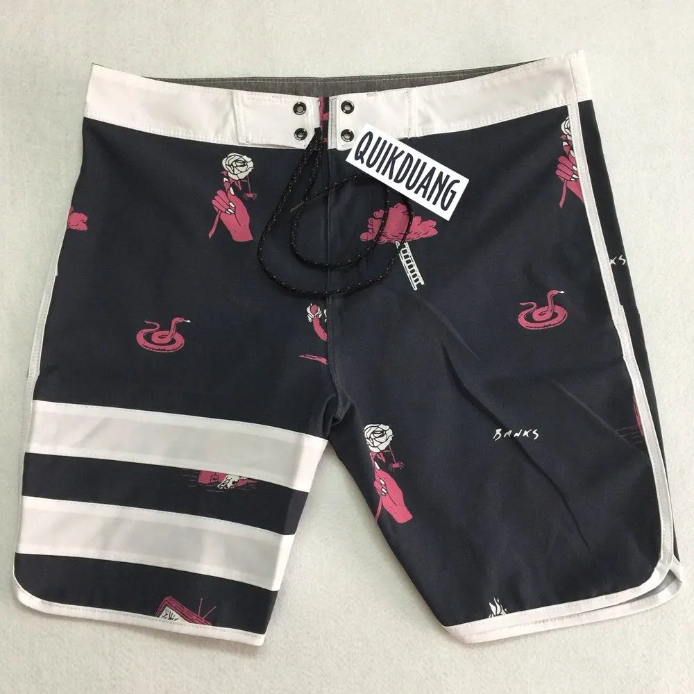 New Fashion Men's Waterproof Stretch Surf Pants Quick-Dry Bermuda Boardshorts Casual Spandex Swimming Trunks Beach Shorts T04