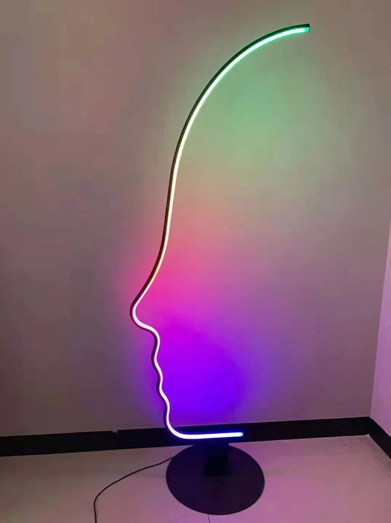 Nordic Human Face Led Floor Lamp For Living Room Bedroom Bedside Standing Light Modern Home Decor Indoor Lighting Lustre Fixture