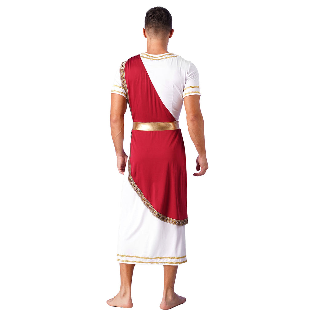 Mens Ancient Greek God Cosplay Outfit Roman Robe Costumes Ancient Greek Toga Spartan Dress Up Retro Vintage Warrior Clothing