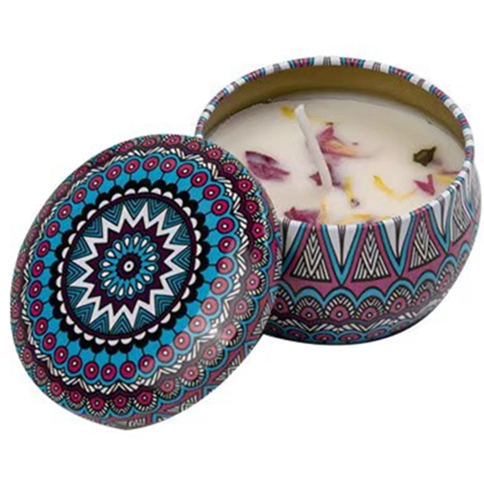 Scented Candles Blue Wind Chimes Aromatherapy Candles for Home Long Burn Scented Candles with Lid Sustainable Use of Tin Boxes