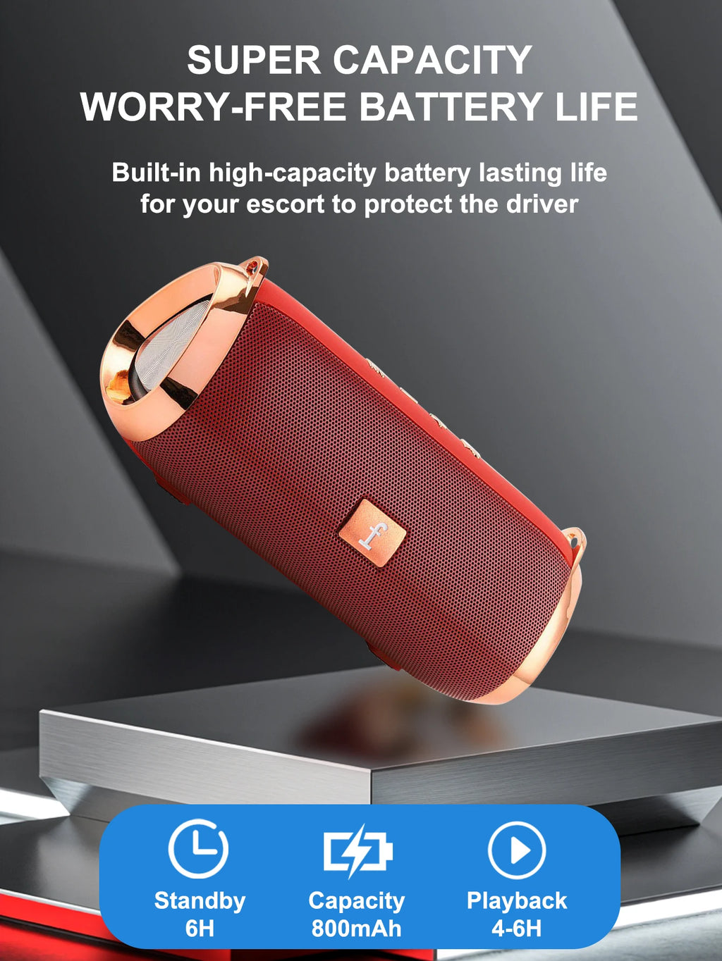 Portable Speaker Wireless Bluetooth Subwoofer Outdoor Waterproof Speaker Plug-in Voice Prompt Small Speaker Holiday Gift