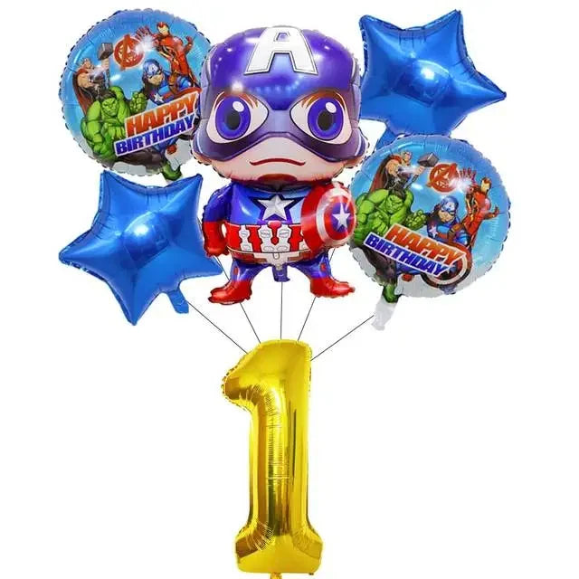 Marvel The Avengers Birthday Supplies Disposable Plate Napkin Cup Tablecloth Balloon for Kids Boy Superhero Party Decorations