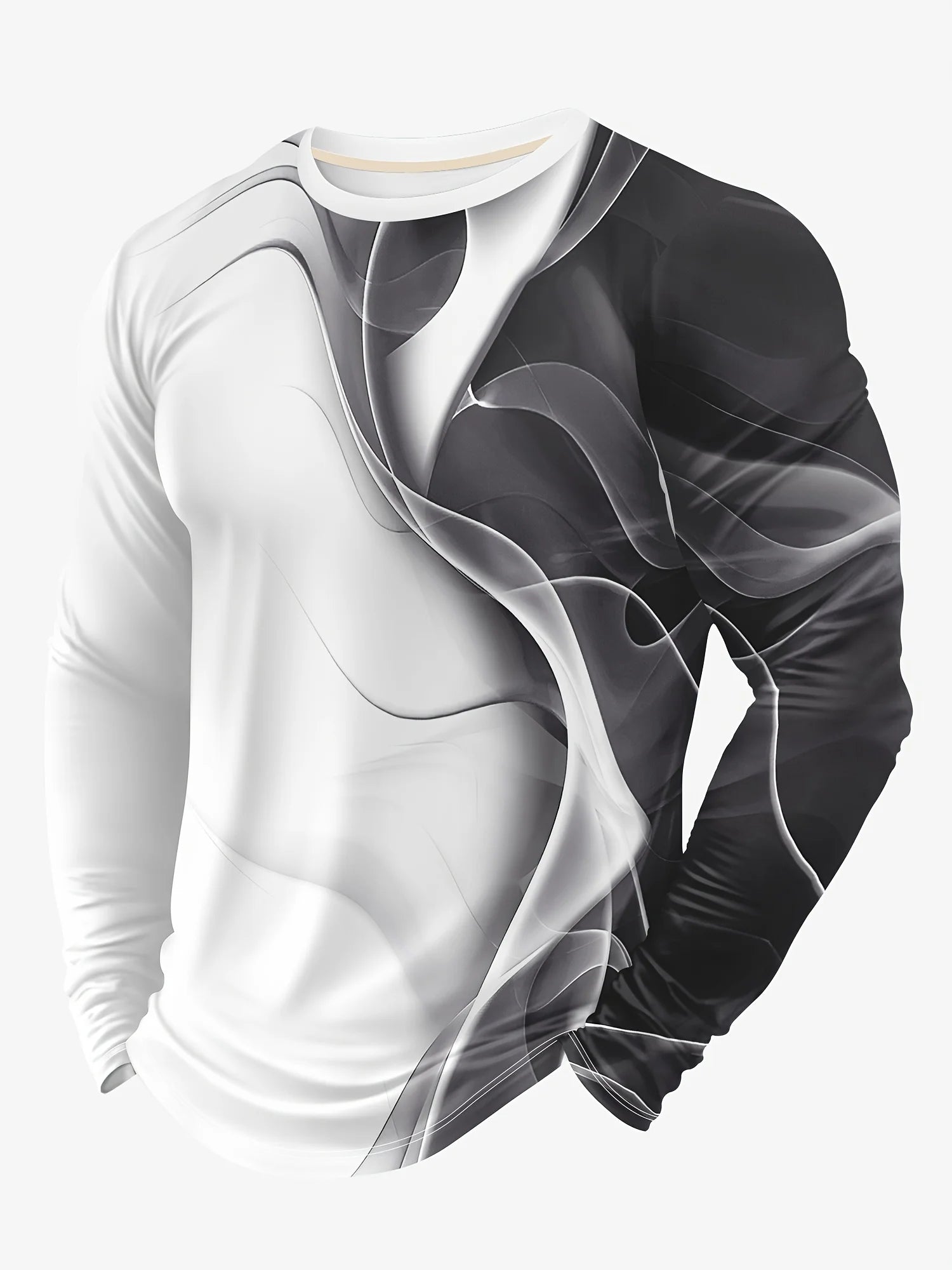 T-Shirts for Men Autumn Mens Clothing Round Neck Tops Long Sleeve Shirts 3D Print Graphic T Shirts Vintage Oversize Men T-Shirt