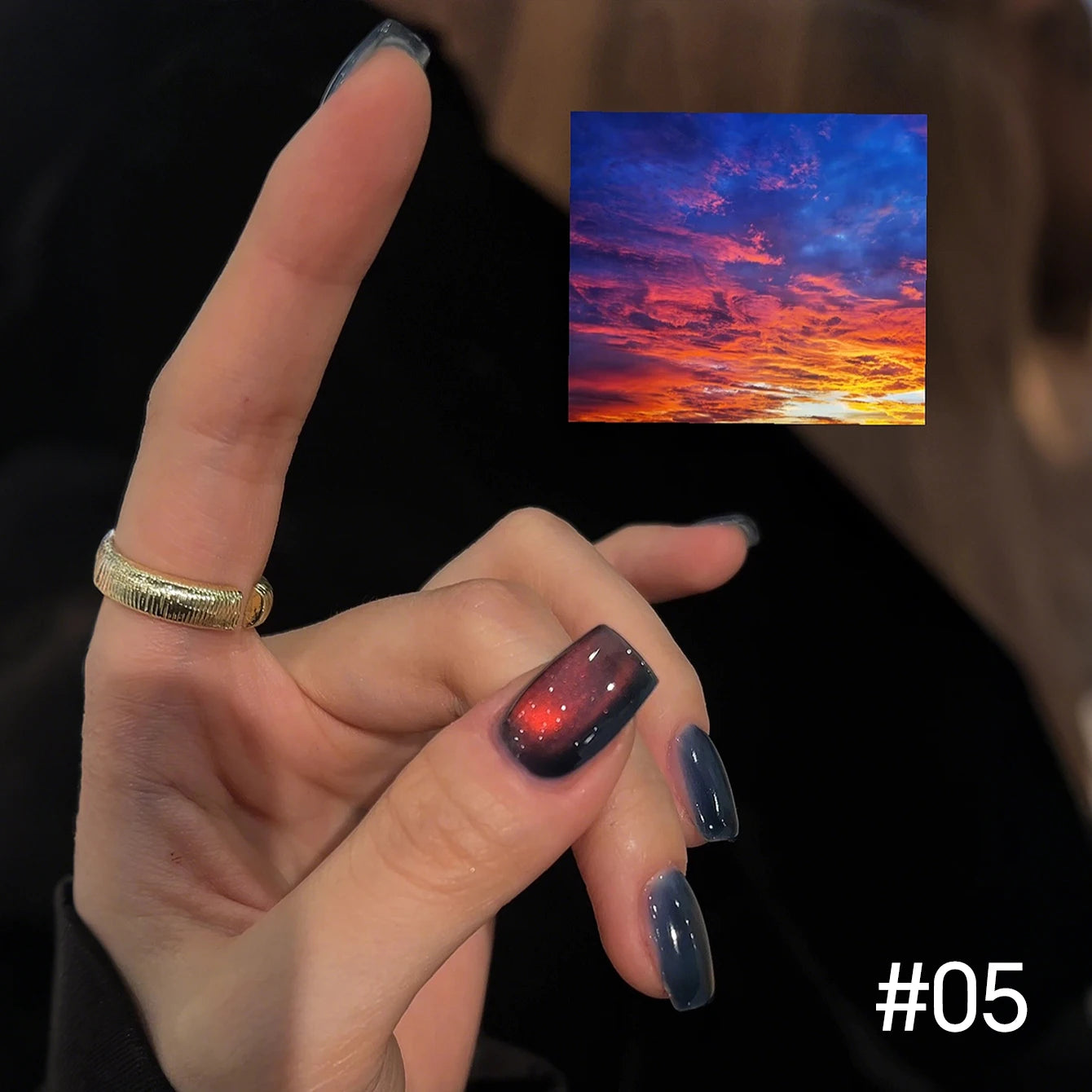 10ML 1-10PCS Sunrise Cat Eye Nail Glue Popular Winter Red Colors Silk Glass Bead Chasing Light Magnet Cat Eye Nail Polish Gel