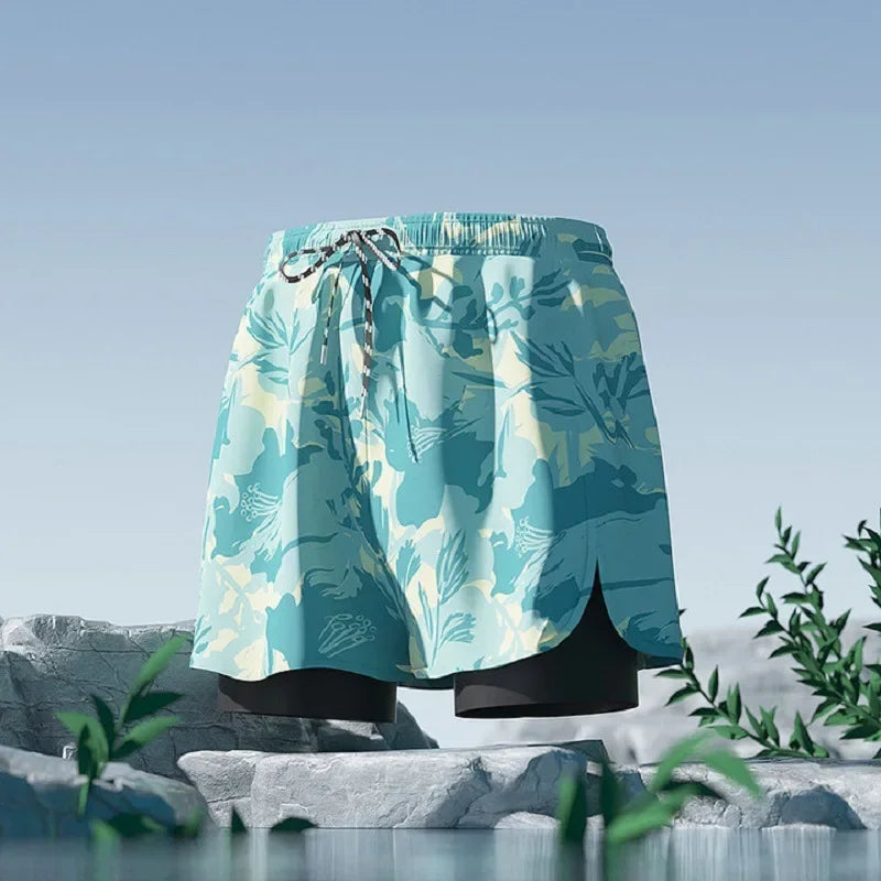 Adult Swimming Trunks for Men 2025 New Style Quick-drying Double-layer Anti-embarrassment Large Size Casual Swimming Shorts