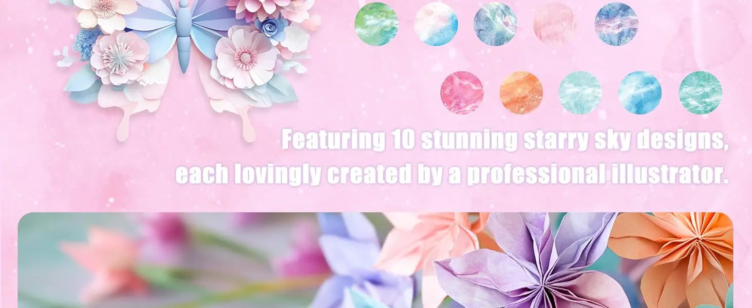 50-200 Sheets Origami Paper Kit Double Sided Squares for Scrapbook Decor, Folding Crafts Kids DIY School Arts Crafts Projects