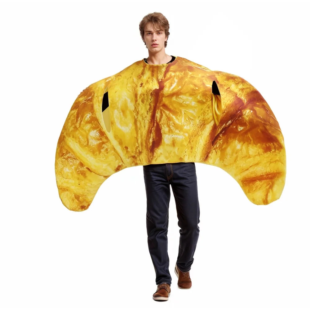 Croissant Costume Bread Cosplay Costume Carnival Adult Stage Performance Clothing 3D Printing Fancy Food Parade Festival Outfit