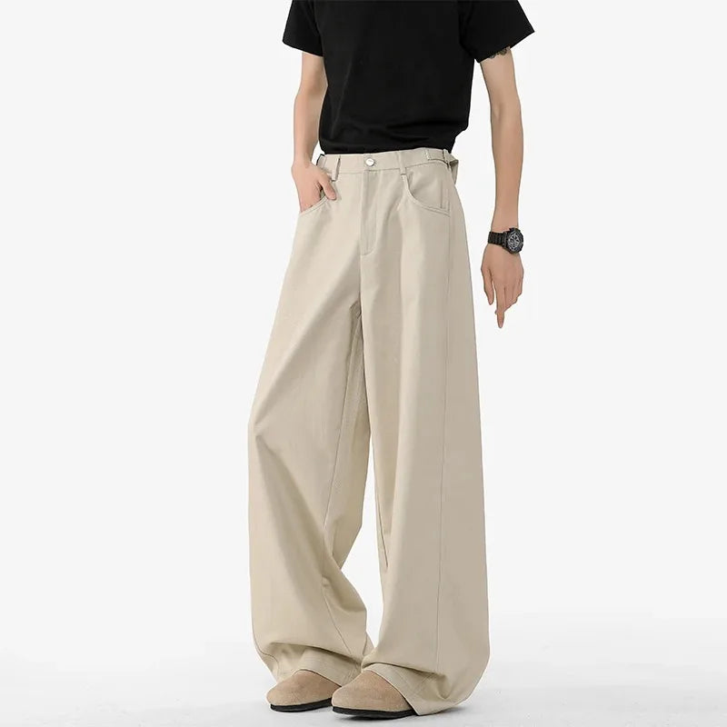 Men's Oversized Wide Leg Trousers High Waist Relaxed Fit Pants