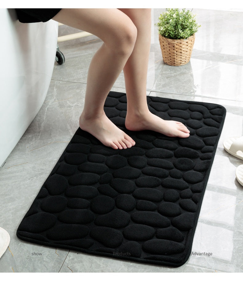Mat Non-slip Carpets Cobblestone Embossed Bathroom Bath In Wash Basin Bathtub Side Floor Rug Shower Room Doormat Memory Foam
