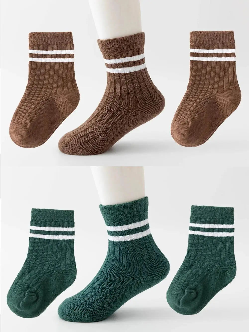 4 Pairs/set Babys Boys Striped Socks Pure Cotton Ribbed Toddler Boys Ankle Socks Pack Soft Kids Accessoies Clothes For 0-5Y Boys