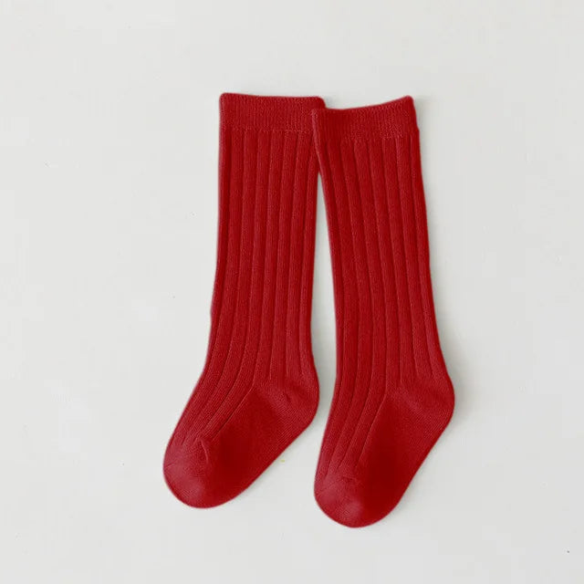 Baby Boys Girls Knee High Long Socks Cotton Breathable Stripe Soft Kids Sock Children School Uniform Socks For 0-8Years