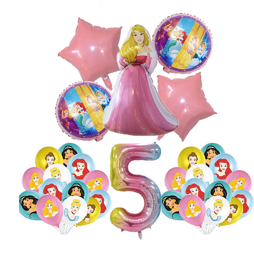 Princess Snow Queen Theme Disposable Tableware Decorations Kid Girl Birthday Party Supplies Princess Cup Plate Tablecloth Set