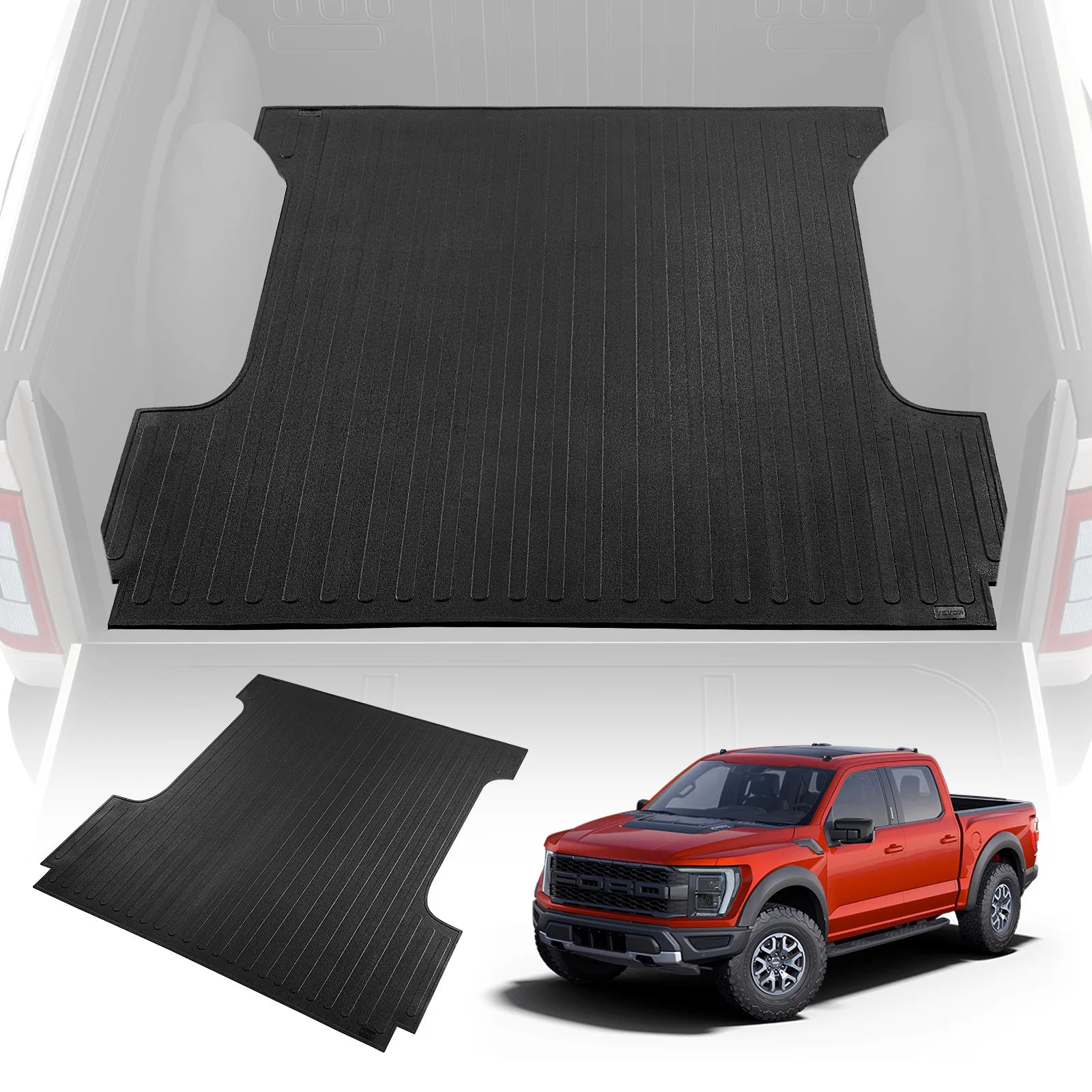 SucceBuy Truck Bed Mat Fits for 2015-2023 Ford F150 5.5 ft Short Bed 66.5"x64" Rubber Truck Bed Liner for All-Weather Protection