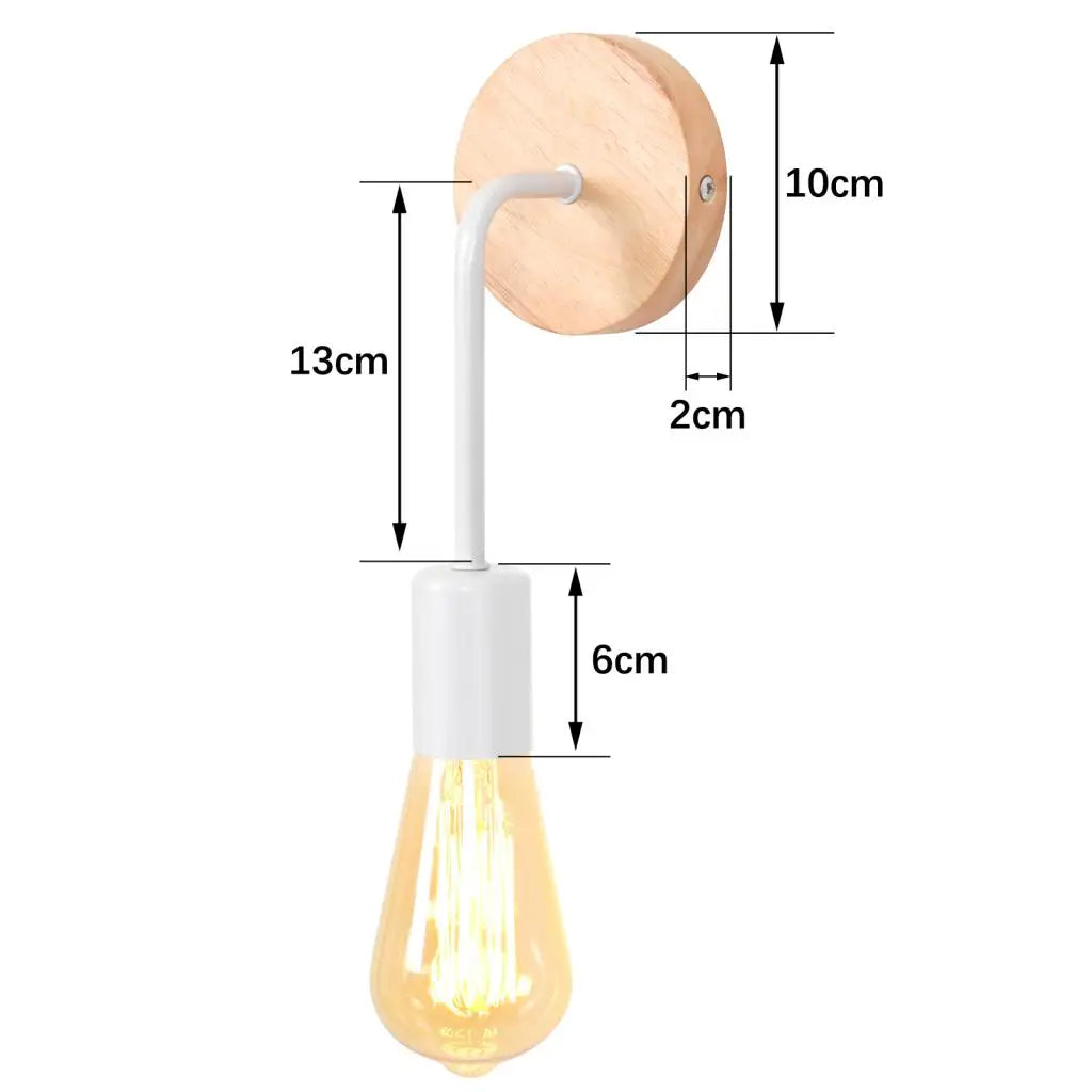 LED Wooden Wall Lights Vintage Wall Lamps Bedroom Bedside Lamp Shade Modern Wall Sconce for Kitchen Restaurant E27 Home Decor