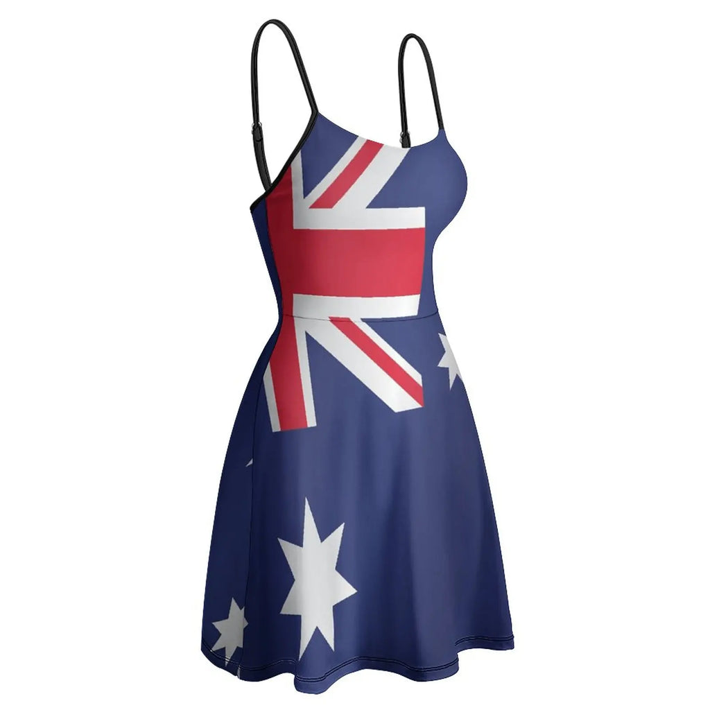 Sexy Woman's Clothing Dresses Australia Flag Women's Sling Dress Classic  Vacations Sarcastic