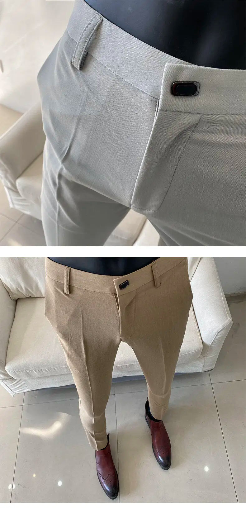 Men Dress Pants Thin Suit Pants Stretch Slim Formal Trousers Calça Masculina Solid Casual Pantalone Hombre Fashion Men Clothing