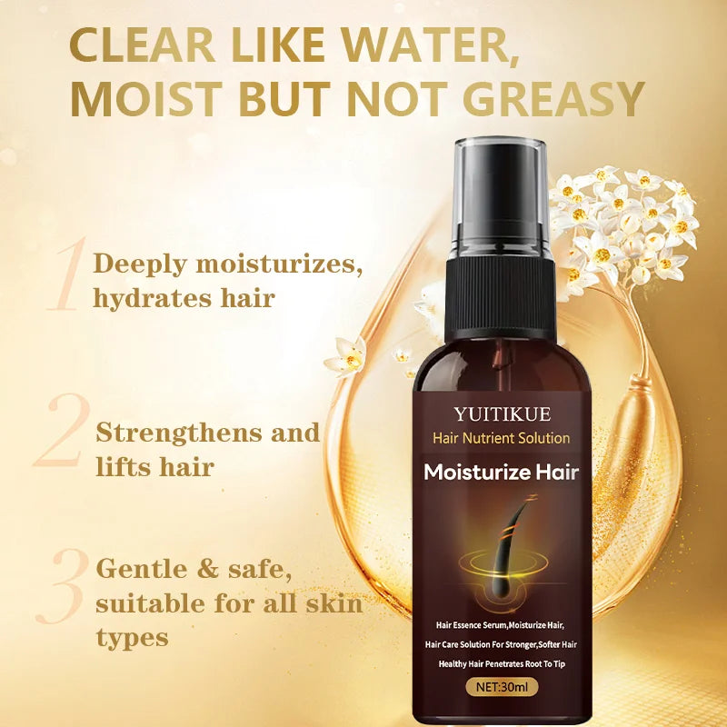 Hair Essence Nutrient Spray 30ml - Deeply Moisturizes & Strengthens Hair, for Stronger Softer Hair, Root to Tip Care