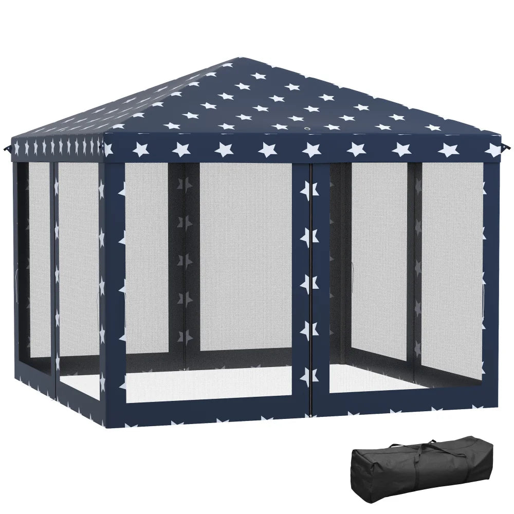 Pop Up Canopy Tent with Netting, Instant Gazebo, Ez up Screen House Room with Carry Bag, Height Adjustable, for Outdoor, Garden