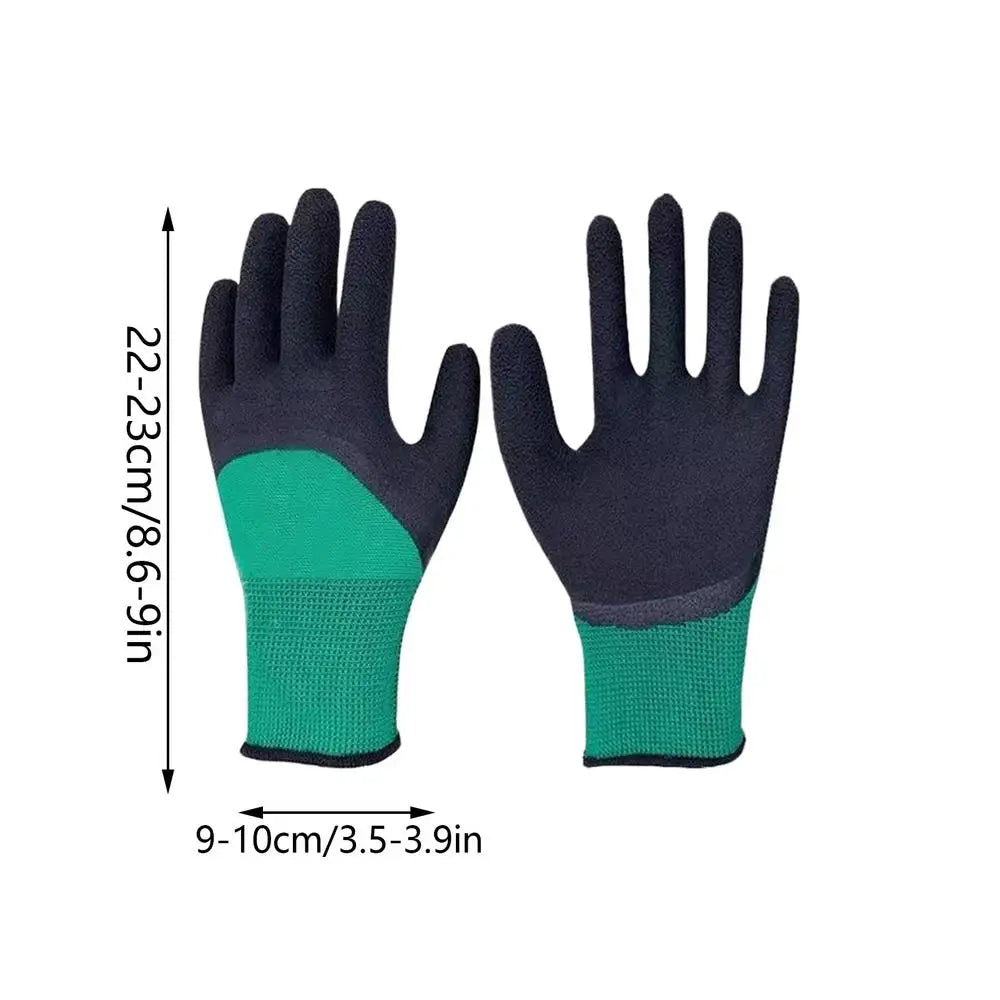1Pair Gardening Gloves Latex Waterproof Horticultural Gloves Non-slip Protective Gear for Vegetable Flower Plant Gardening Glove