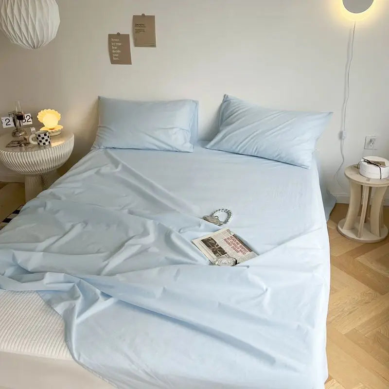 Bed Sheets Plaid Non-slip Comfortable Washed Twin Queen Full Size Nordic Style Universal Bedspread Simple Durable Antibacterial