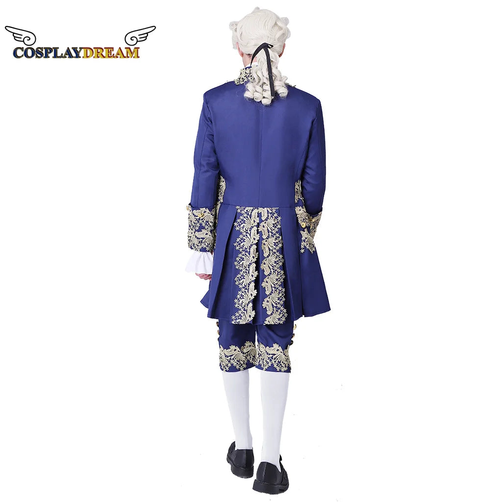 18th Century Colonial Outfit Men's Medieval Uniform Noble Court Rococo Medieval Cosplay Costume Retro Halloween Costume
