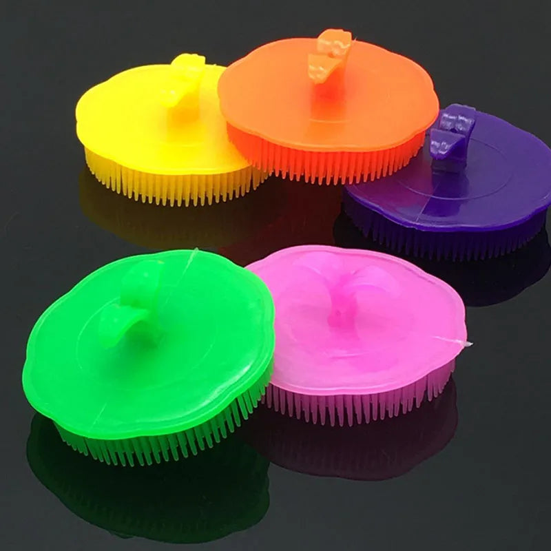 Round Pet Products Dog Cat Bath Brush Comb Cute Lovely Fur Grooming Massage Device Colorful Hair Brush