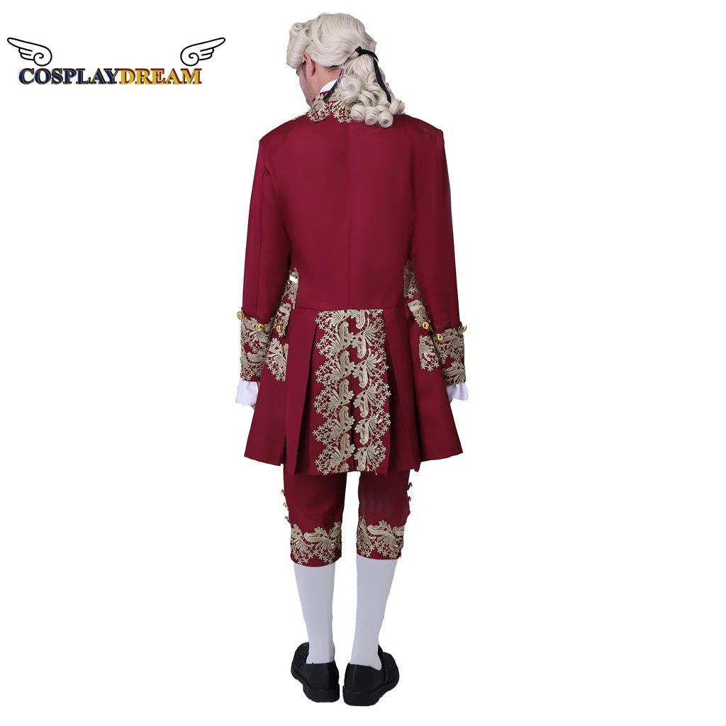 18th Century Colonial Outfit Men's Medieval Uniform Noble Court Rococo Medieval Cosplay Costume Retro Halloween Costume