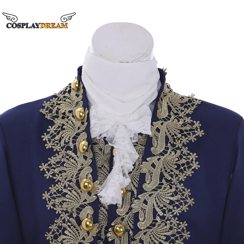18th Century Colonial Outfit Men's Medieval Uniform Noble Court Rococo Medieval Cosplay Costume Retro Halloween Costume