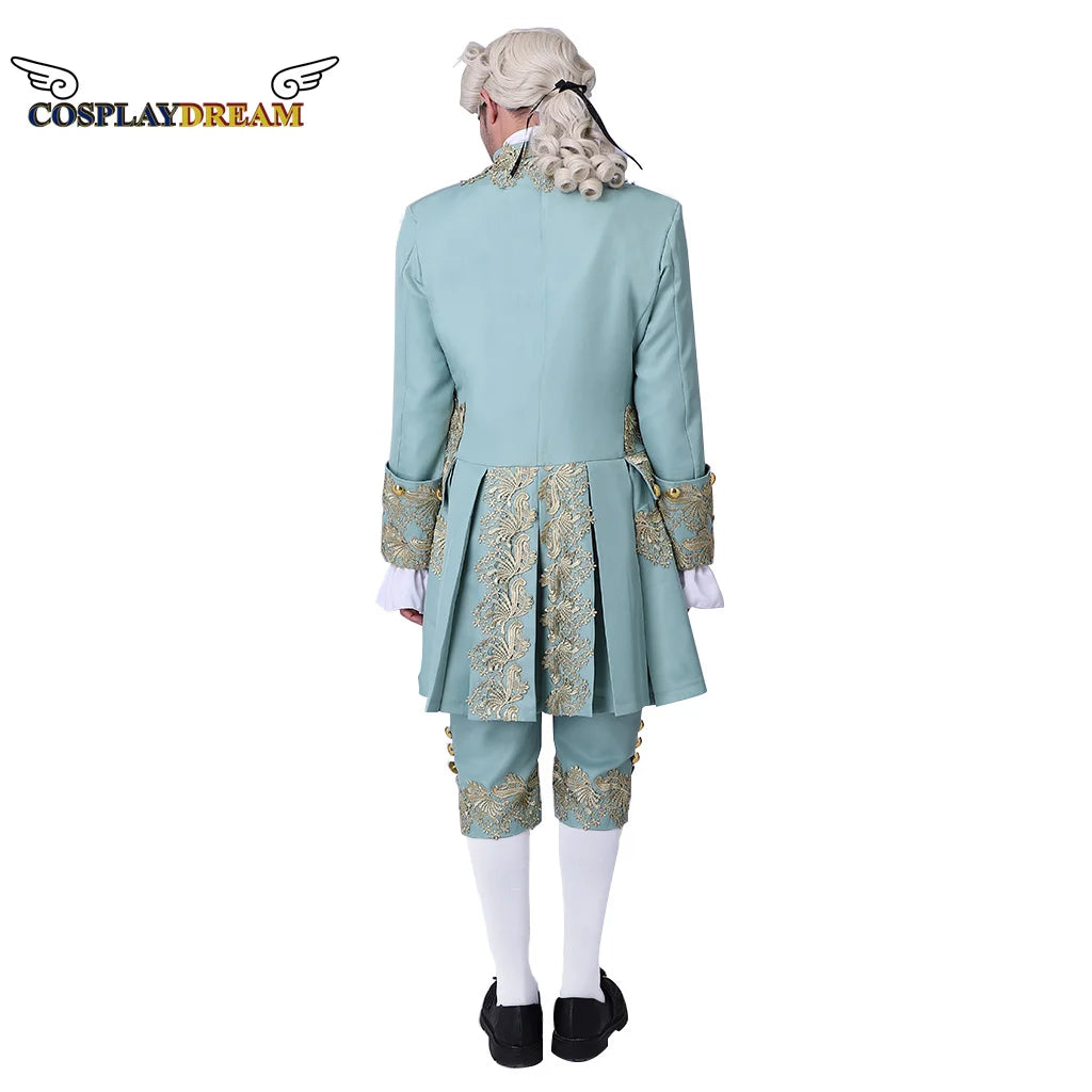 18th Century Colonial Outfit Men's Medieval Uniform Noble Court Rococo Medieval Cosplay Costume Retro Halloween Costume