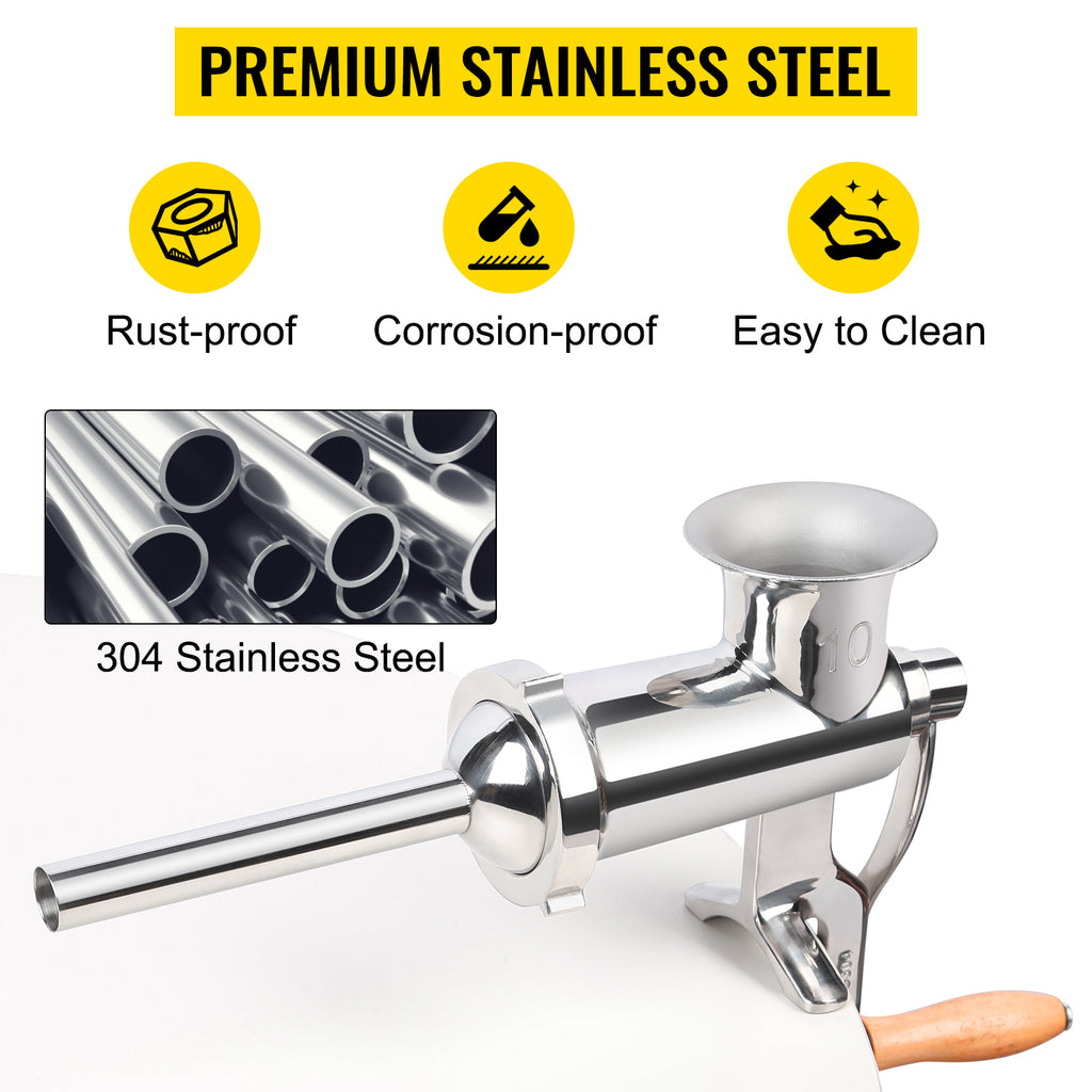 SucceBuy Manual Meat Grinder 304 Stainless Steel Hand Meat Grinder with Steel Table Clamp Meat Mincer Sausage Maker