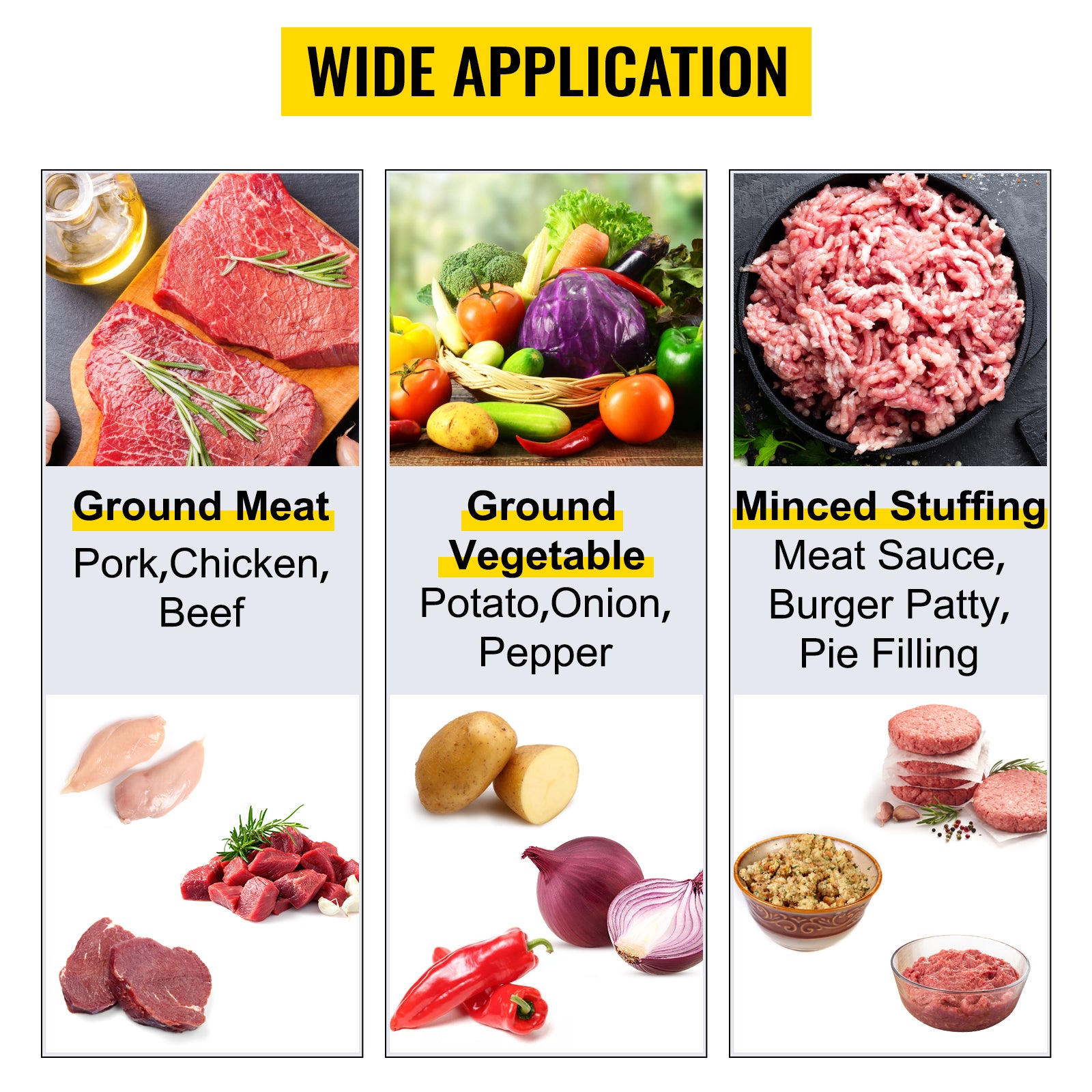 SucceBuy Manual Meat Grinder 304 Stainless Steel Hand Meat Grinder with Steel Table Clamp Meat Mincer Sausage Maker