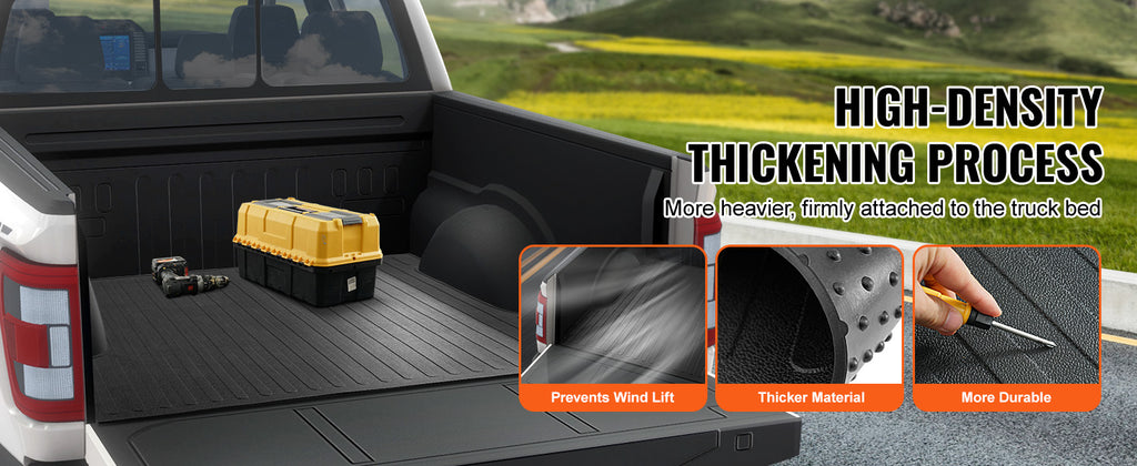 SucceBuy Truck Bed Mat Fits for 2015-2023 Ford F150 5.5 ft Short Bed 66.5"x64" Rubber Truck Bed Liner for All-Weather Protection